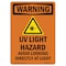 Signmission Safety Sign, OSHA WARNING, 5" Height, UV Light Hazard Avoid, Portrait OS-WS-D-35-V-13595 - alternate 1